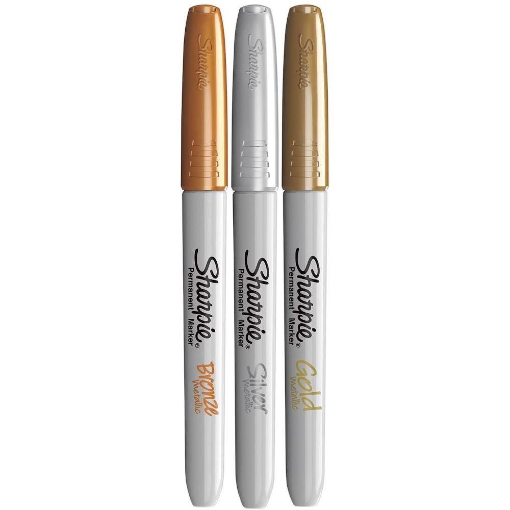 Μαρκαδόροι Sharpie fine permanent Metallic Gold-Silver-Bronze 3 τεμ 1,0 mm