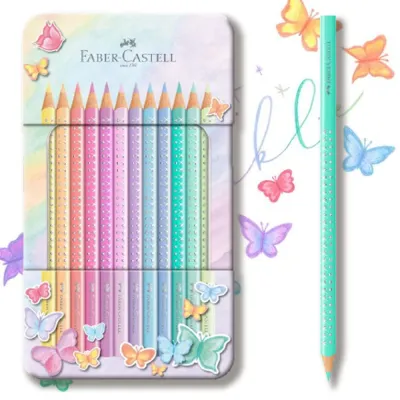 Ξυλομπογιές Sparkle Pastel Σετ 12 Χρώματα σε Μεταλλική Κασετίνα
