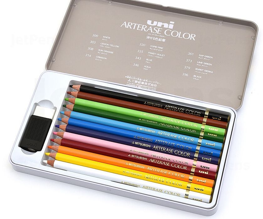 Uni Arterase Color Pencil - 12 Color Set