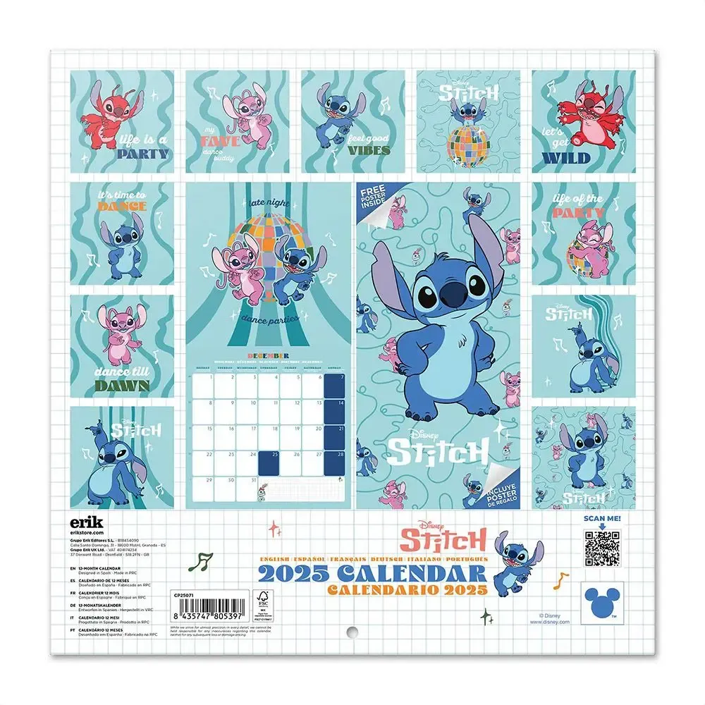 Ημερολόγιο Τοίχου 2025 30X30εκ DISNEY LILO &amp; STITCH
