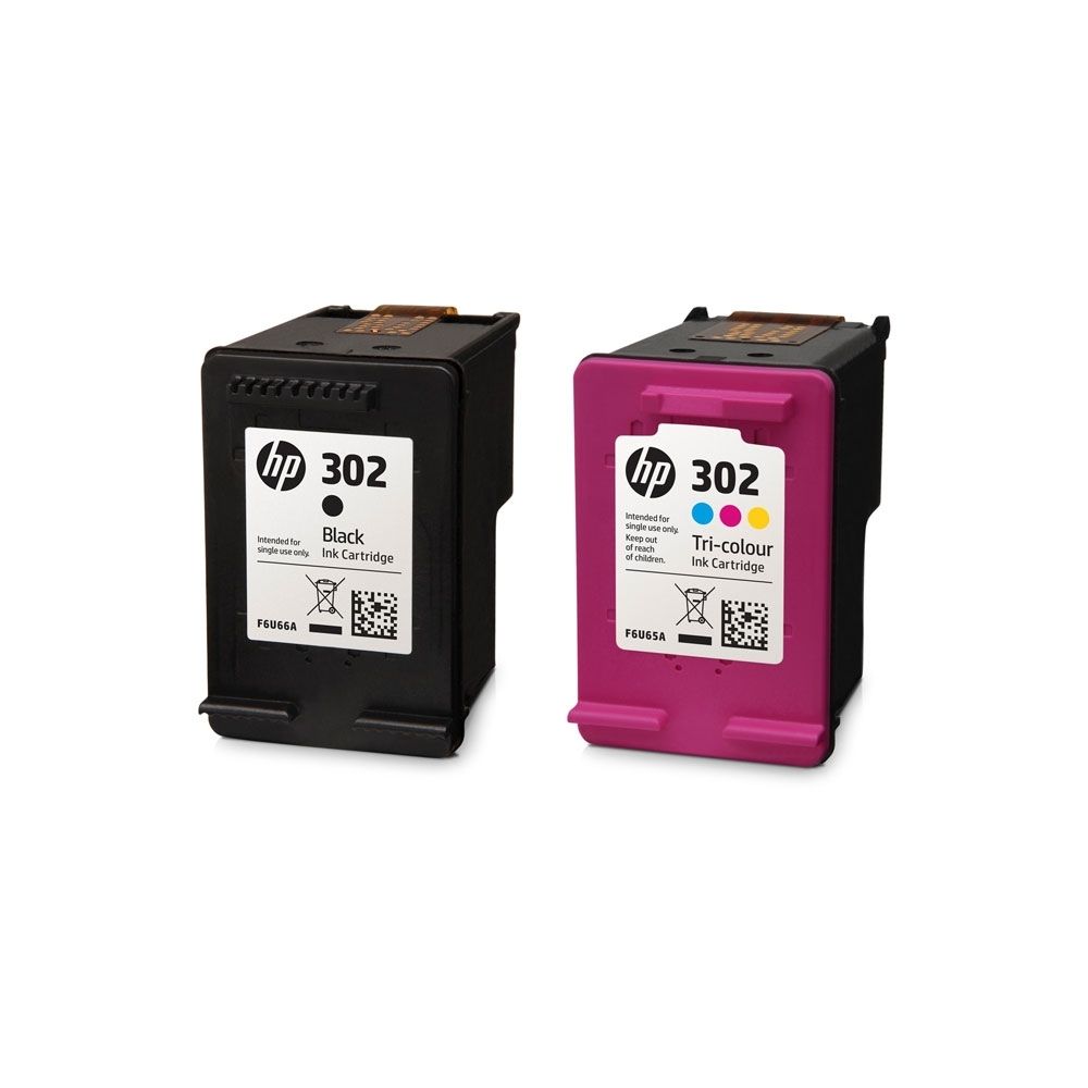 HP 302 Γνήσιο Πακέτο 2 Μελανιών Εκτυπωτή InkJet Μαύρο (X4D37AE)