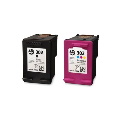 HP 302 Γνήσιο Πακέτο 2 Μελανιών Εκτυπωτή InkJet Μαύρο (X4D37AE)