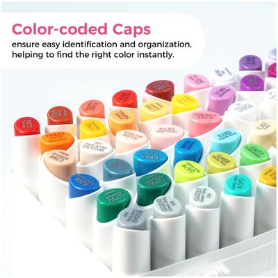 Ohuhu Kaala Alcohol Markers Σετ 60 Χρωμάτων Slim Chisel &amp; Mini Brush