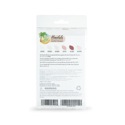 Ohuhu Honolulu Alcohol Markers Σετ Μαρκαδόρων 6 Skin Tones Brush &amp; Chisel