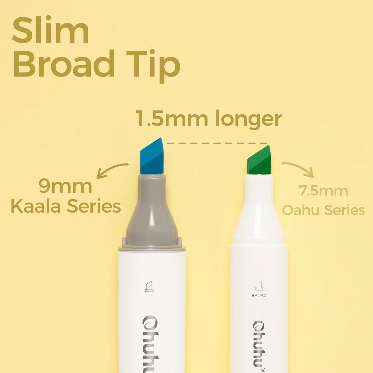 OHUHU Kaala Alcohol Art Markers Σετ Μαρκαδόρων 24 Βασικά Χρώματα Chisel &amp; Fine