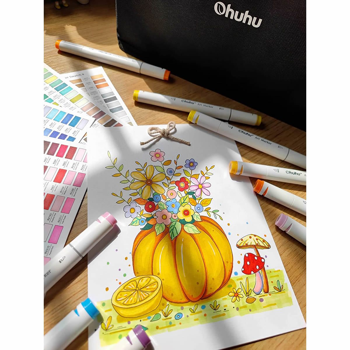 Ohuhu Oahu Alcohol Art Markers Σετ Μαρκαδόρων 40 χρωμάτων Fine &amp; Chisel