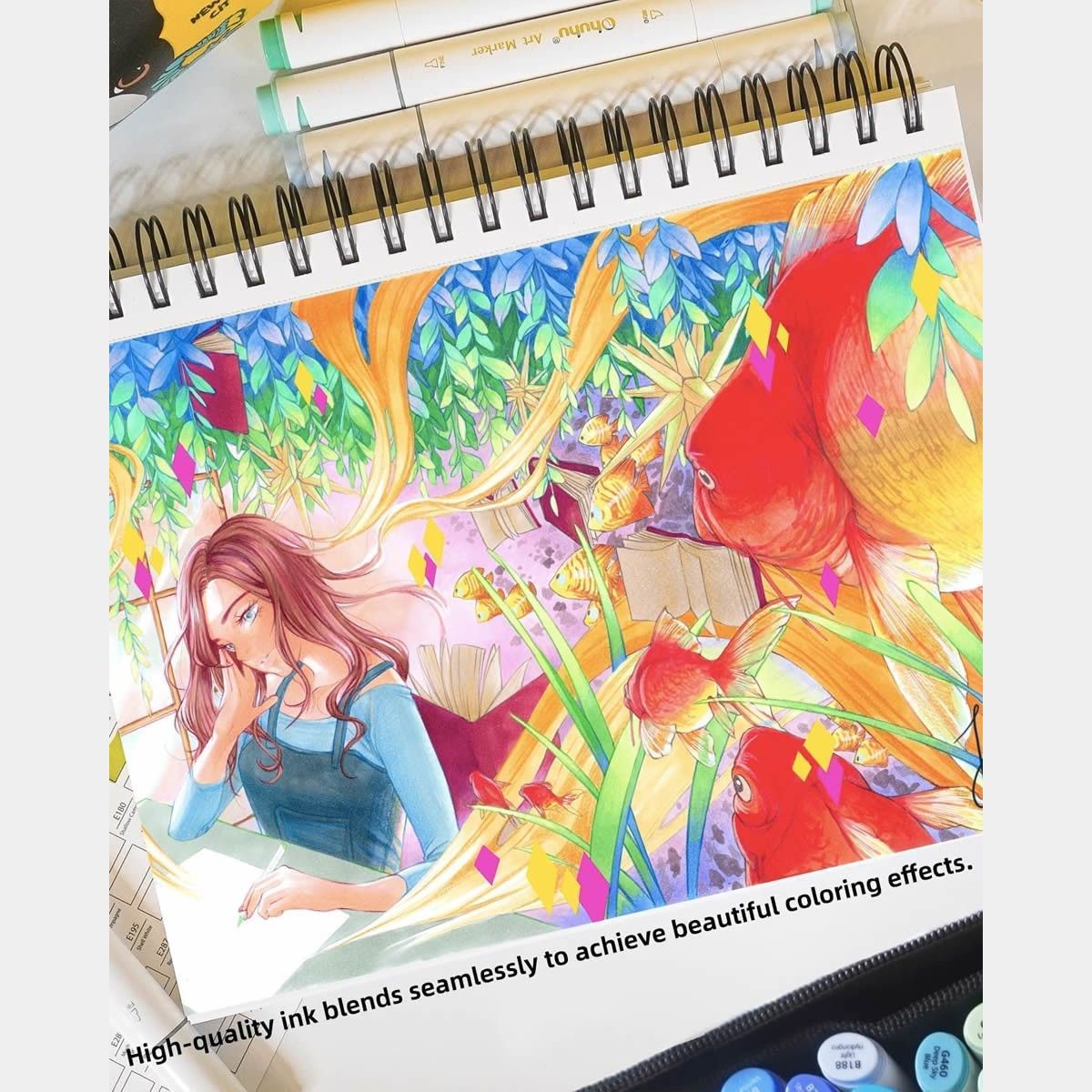 Ohuhu Oahu Alcohol Art Markers Σετ Μαρκαδόρων 40 χρωμάτων Fine &amp; Chisel
