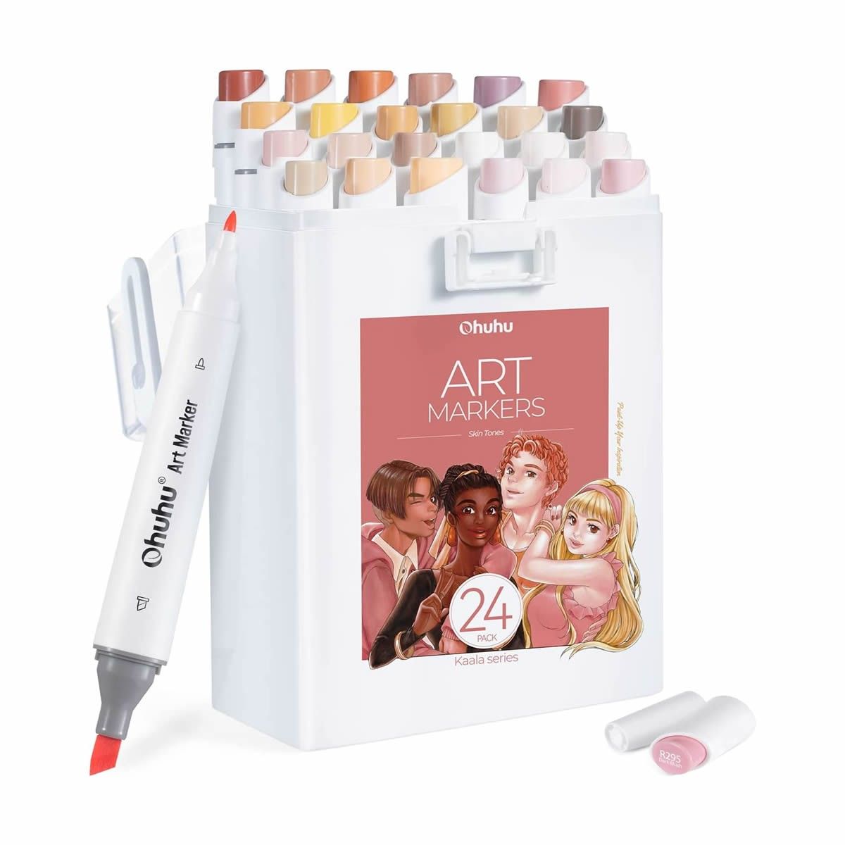 Ohuhu Kaala Alcohol Art Markers Σετ 24 Skin Tones Chisel &amp; Fine