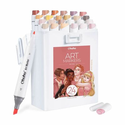 Ohuhu Kaala Alcohol Art Markers Σετ 24 Skin Tones Chisel &amp; Fine