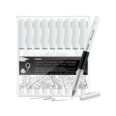 Ohuhu Kohala Fineliner Σετ 9 Μαύρα Πενάκια Σχεδίου