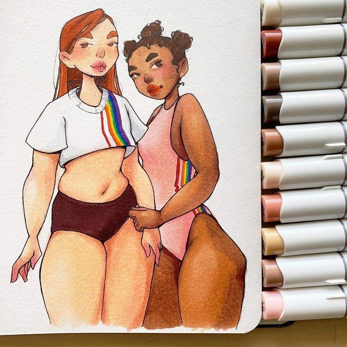 Ohuhu Honolulu Alcohol Markers Σετ Μαρκαδόρων 24 Skin tone χρωμάτων Brush &amp; Chisel