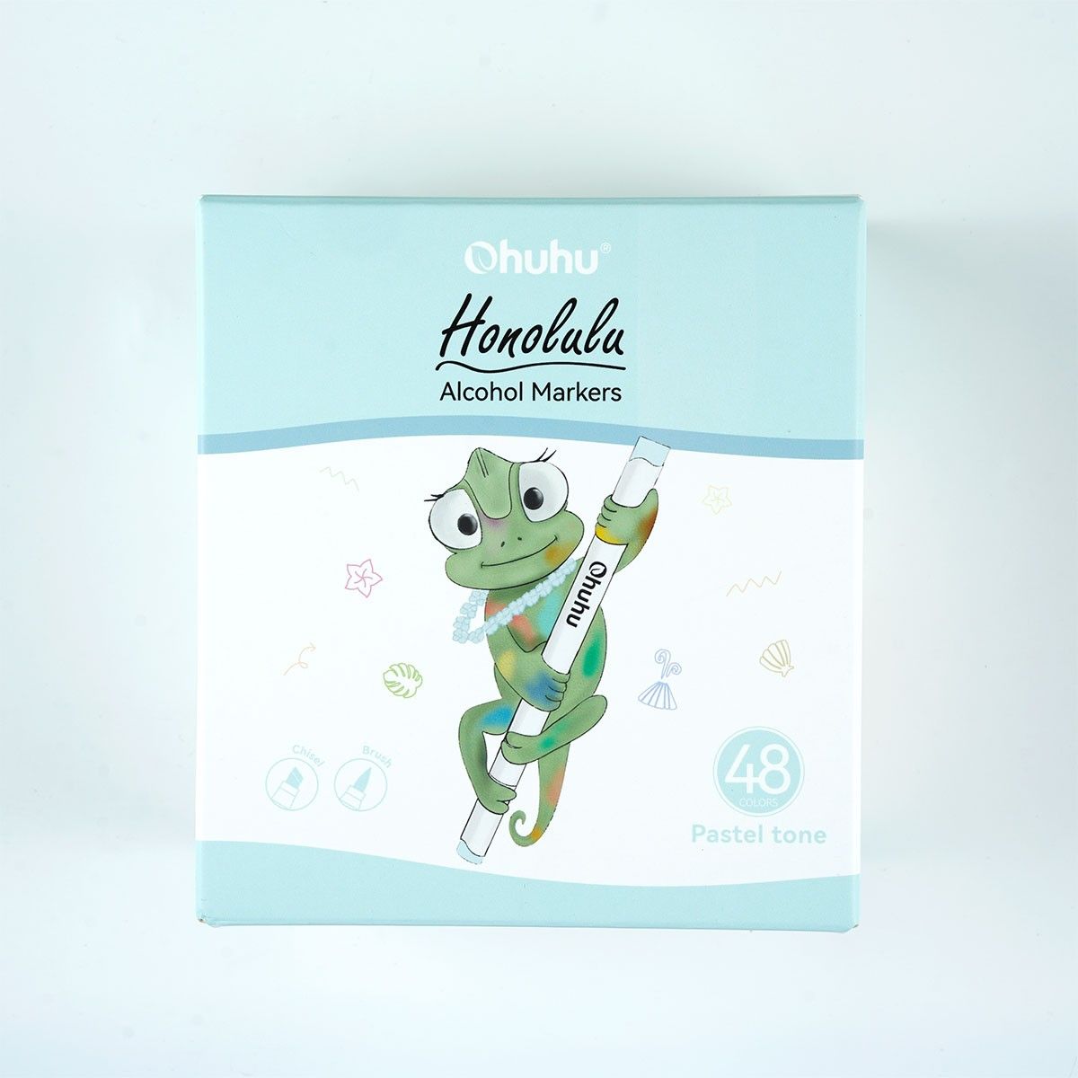Ohuhu Honolulu Alcohol Markers Σετ Μαρκαδόρων 48 Pastel χρωμάτων Brush &amp; Chisel