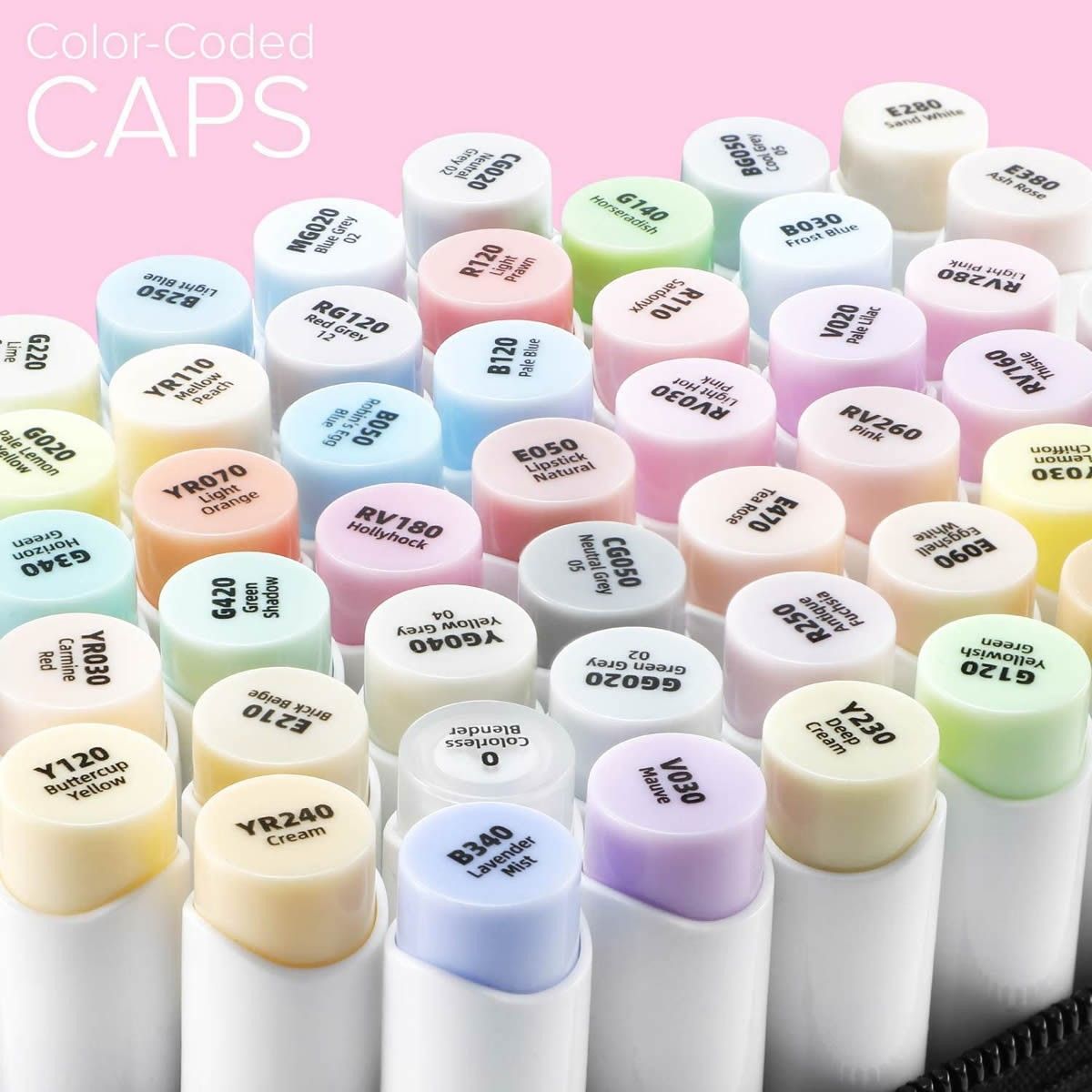 Ohuhu Honolulu Alcohol Markers Σετ Μαρκαδόρων 48 Pastel χρωμάτων Brush &amp; Chisel