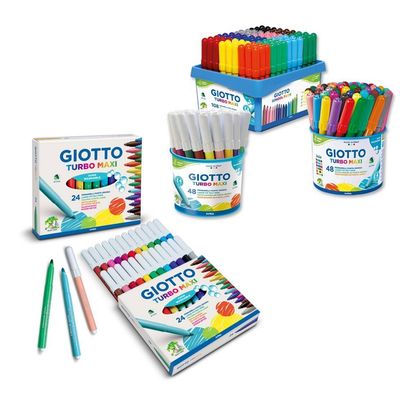 Giotto Turbo Maxi Μαρκαδόροι 48τμχ σε Μολυβοθήκη (2x24χρ.)