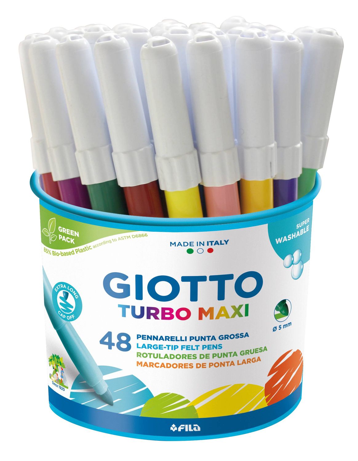Giotto Turbo Maxi Μαρκαδόροι 48τμχ σε Μολυβοθήκη (2x24χρ.)