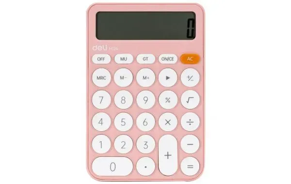 CALCULATOR DELI M124 12 DIGITS PASTEL PEACH