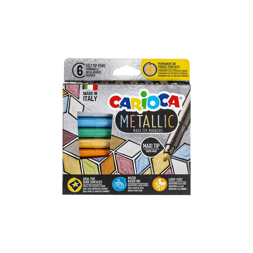 CARIOCA ΜΑΡΚΑΔΟΡΟΣ METALLIC ΧΑΡΤΙΝΟ 6 ΧΡΩΜΑΤΑ