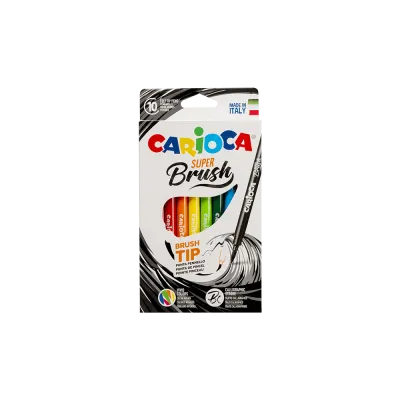 CARIOCA ΜΑΡΚΑΔΟΡΟΣ ΠΙΝΕΛΟ ΧΑΡΤΙΝΟ 10 ΧΡΩΜΑΤΑ SUPER BRUSH