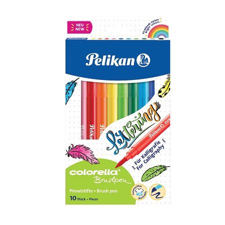 Pelikan  ΜΑΡΚΑΔΟΡΟΣ ΠΙΝΕΛΟ ΧΑΡΤΙΝΟ 10 ΧΡΩΜΑΤΑ SUPER BRUSH