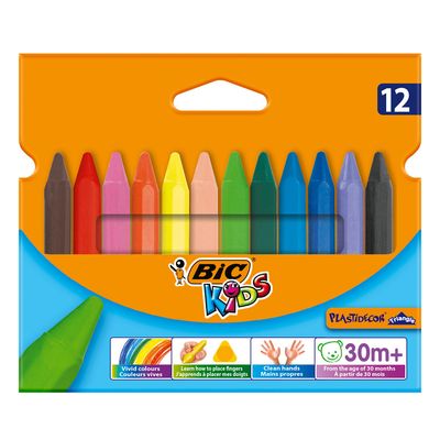 Κηρομπογιές Bic kids plastidecor triangle σετ 12 τμχ