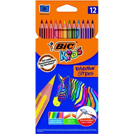 Ξυλομπογιές Bic Evolution Stripes 12τμχ