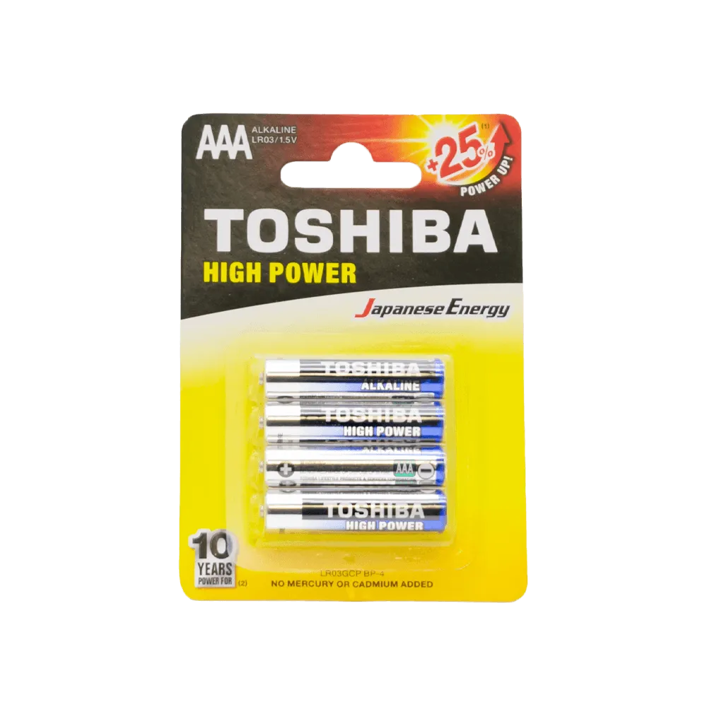 TOSHIBA ΜΠΑΤΑΡΙΕΣ LR 03 AAA ΑΛΚΑΛΙΚΕΣ 4 ΤΕΜΑΧΙΑ