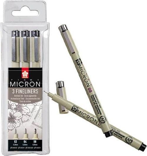 Sakura μαρκαδόροι σχεδίου Pigma Micron σετ 3τεμ