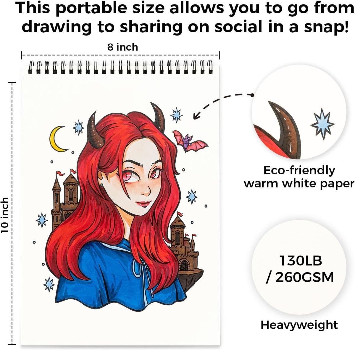 Ohuhu ΒΙΒΛΙΟ ΖΩΓΡΑΦΙΚΗΣ Bleedproof Coloring Book Portraits of Joy