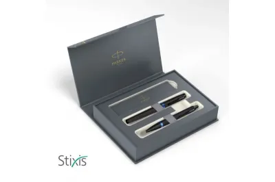 SET GIFTPACK PARKER IM Vibrant Rings Marine Blue PVD Πένα &amp; Στυλό διαρκείας
