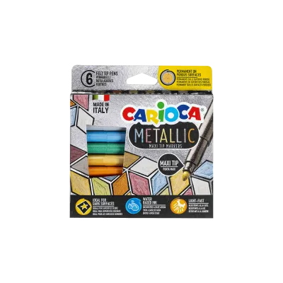 CARIOCA ΜΑΡΚΑΔΟΡΟΣ METALLIC ΧΑΡΤΙΝΟ 6 ΧΡΩΜΑΤΑ