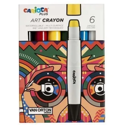 Carioca κηρομπογιές με 6 χρώματα υψηλής κάλυψης.