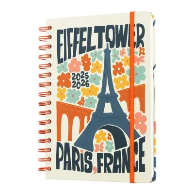 Ακαδημαϊκό Ημερολόγιο Σπιράλ με Σκληρό Εξώφυλλο 2025/2026 Εβδομαδιαίο 12μηνο 15X21εκ MODERN TRAVEL