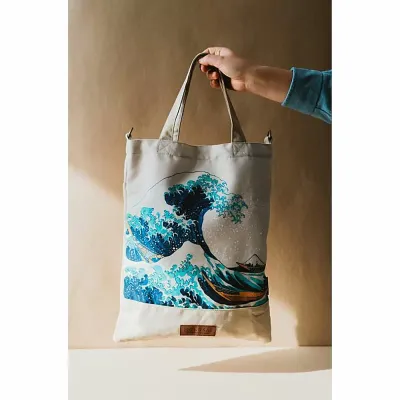 Premium Τσάντα Αγορών Οικολογική JAPANESE ART Hokusai