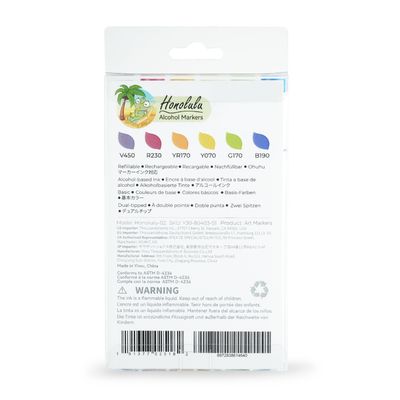Ohuhu Honolulu Alcohol Markers Σετ Μαρκαδόρων 6 Basic Tones Brush &amp; Chisel