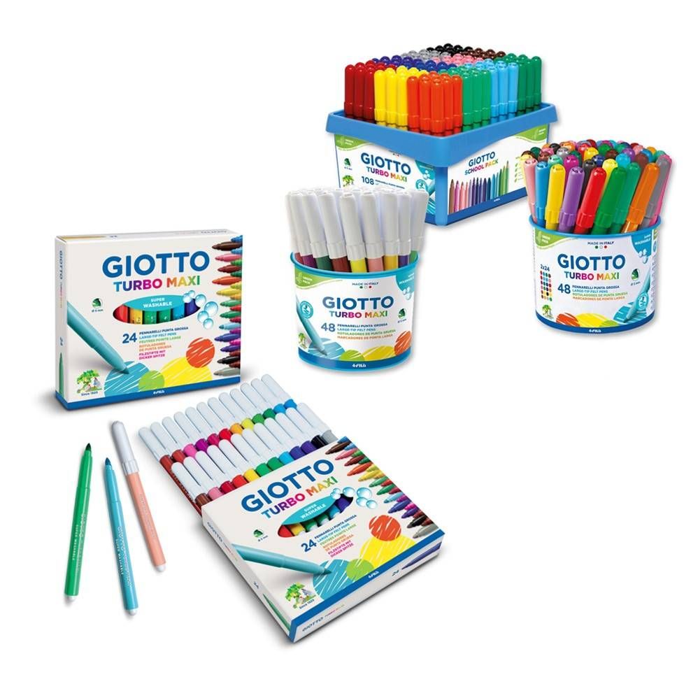 Giotto Turbo Maxi Μαρκαδόροι 48τμχ σε Μολυβοθήκη (2x24χρ.)