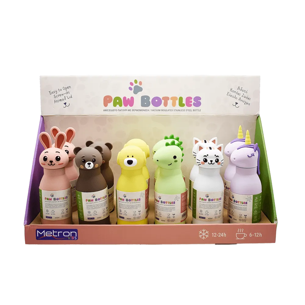 ΘΕΡΜΟΣ ΠΑΓΟΥΡΙ ΑΤΣΑΛΙ 420ml PAW BOTTLES UNICORN