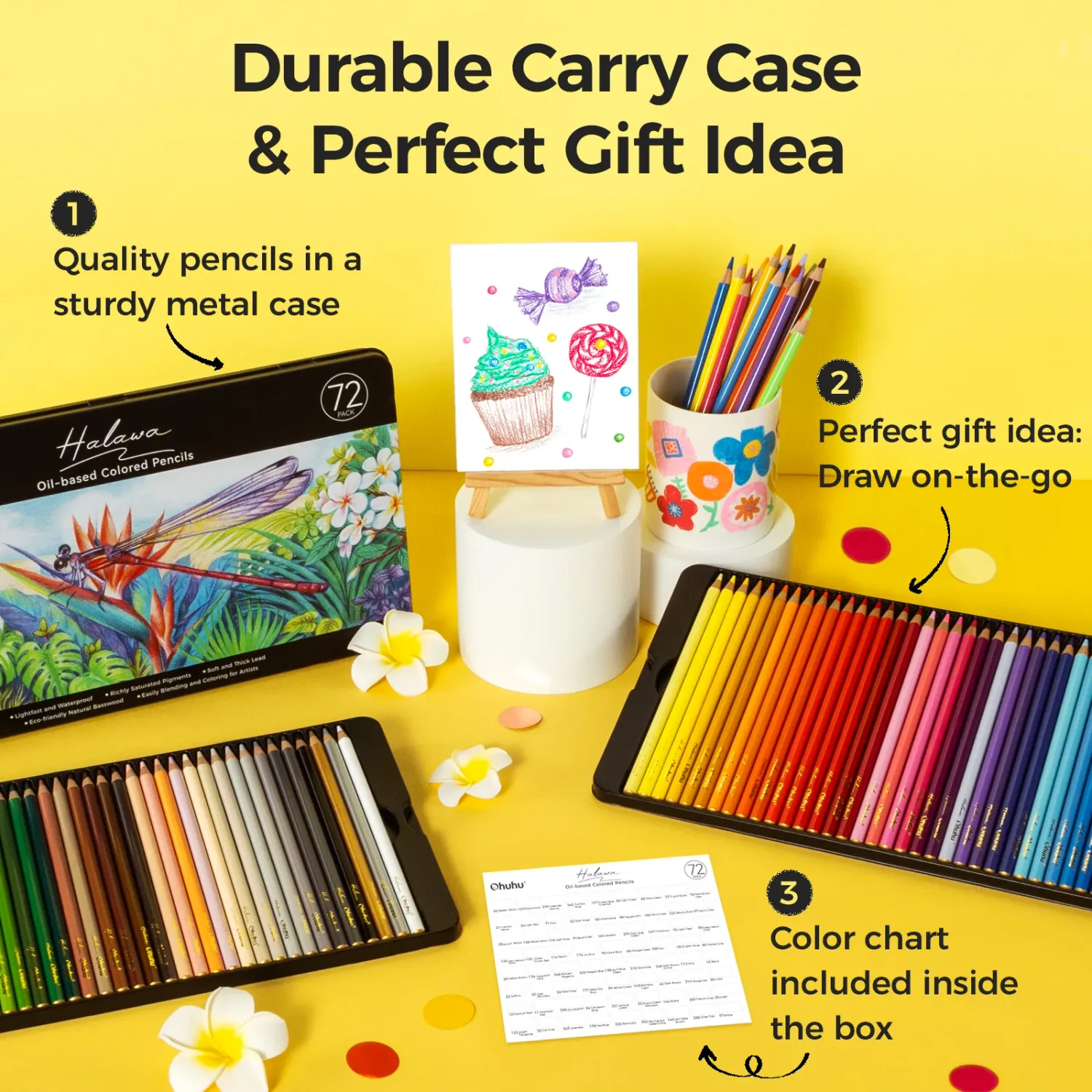 Ohuhu Halawa Series Σετ 72 Oil-based Ξυλομπογιές