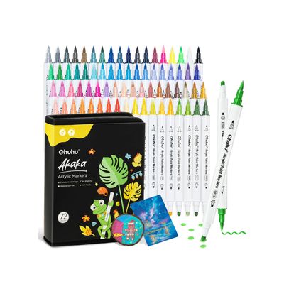 Ohuhu Acrylic Paint Markers Cotton-core Σετ 72 Ακρυλικών Μαρκαδόρων Brush &amp; Dot