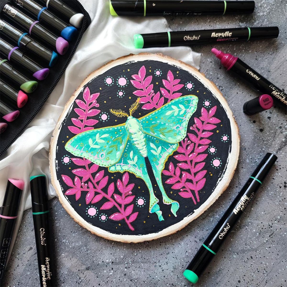 Ohuhu Σετ 30 Ανεξίτηλων Ακρυλικών Μαρκαδόρων Διπλής Μύτης - Μεταλλικά Χρώματα