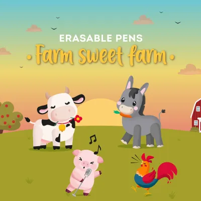 Σετ με 4 Erasable Gel Pens Αγρόκτημα Legami