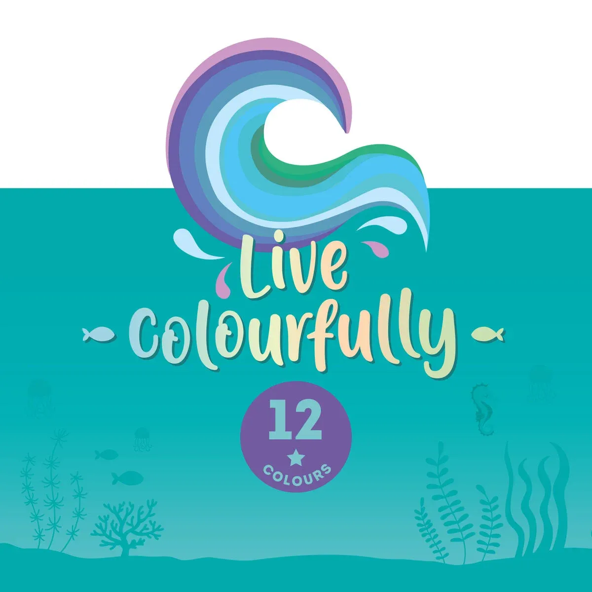 Σετ 12 Χρωματιστών Παλέτα Ωκεανού   - Live Colorfully