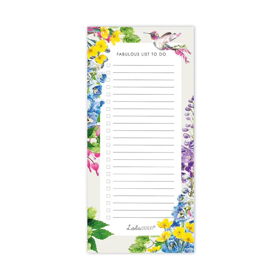 Μαγνητικό Σημειωματάριο Shopping List -Hummingbird Tit (10x21) - Lola Design