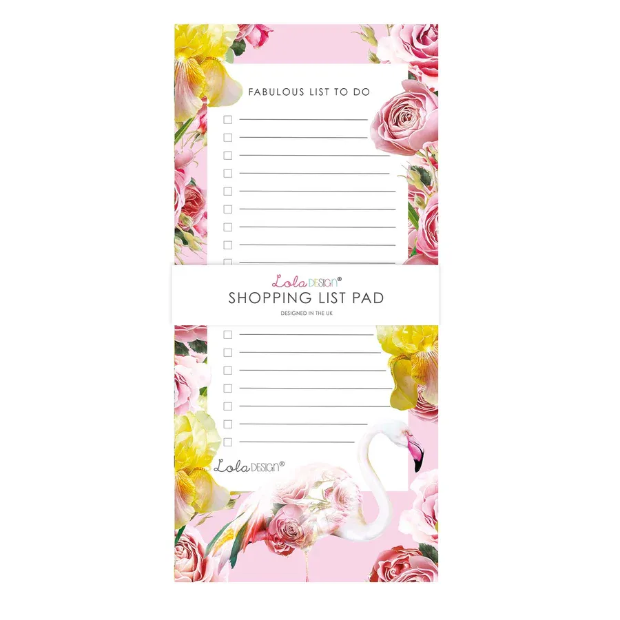 Μαγνητικό Σημειωματάριο Shopping List Botanical Flamingo- Tit (10x21) - Lola Design