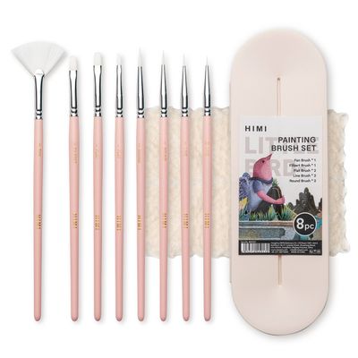 HIMI Brush Σετ 8 Πινέλων (Pink Case)
