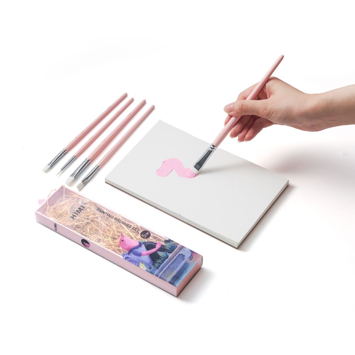 HIMI Brush Σετ 5 Πινέλων (Pink)