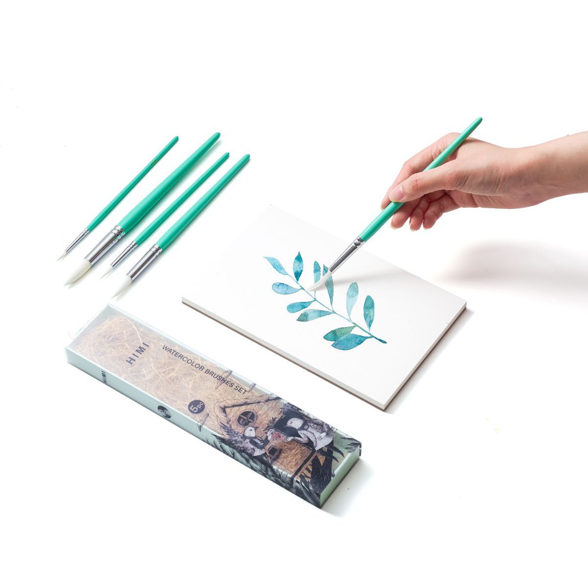HIMI Brush Σετ 5 Πινέλων (green)