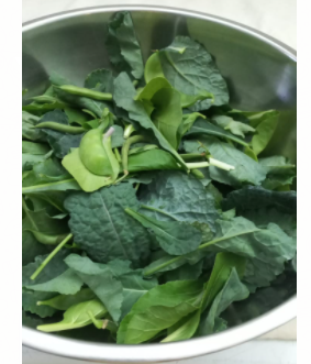 Mezcla de Hojas Verdes del Jardin de San Sebastian para salteado de verduras  250 gr . Stir fry  Green Mix from San Sebastian  / Verdes gar250 gr