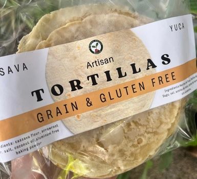 Tortillas, Cassava tortillas, Grain, Gluten and Nut free.8 pieces .  Tortillas de yuca sin granos y sin gluten, 8 piezas.