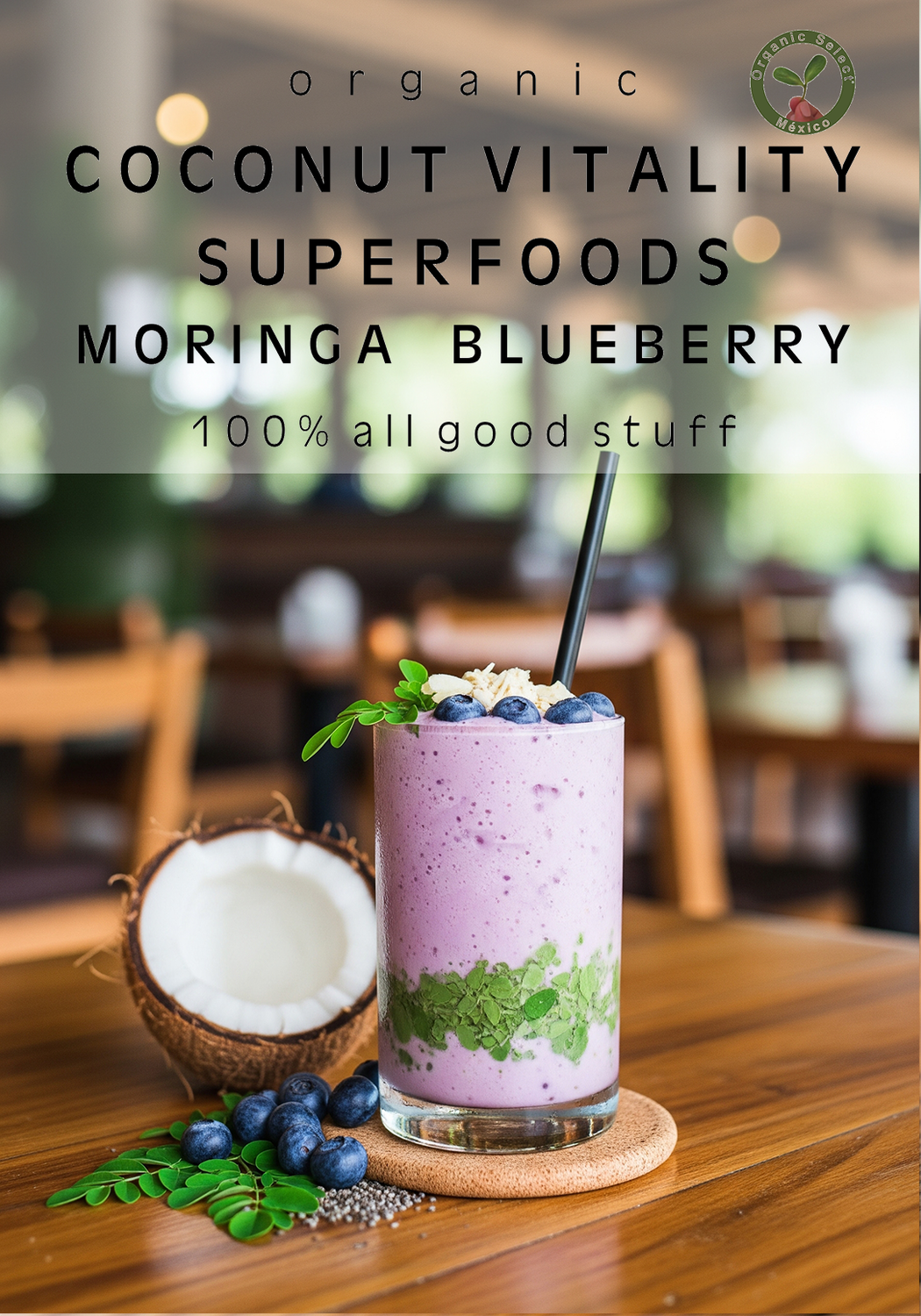 Coconut blueberry moringa Vitality Superfoods Smoothie