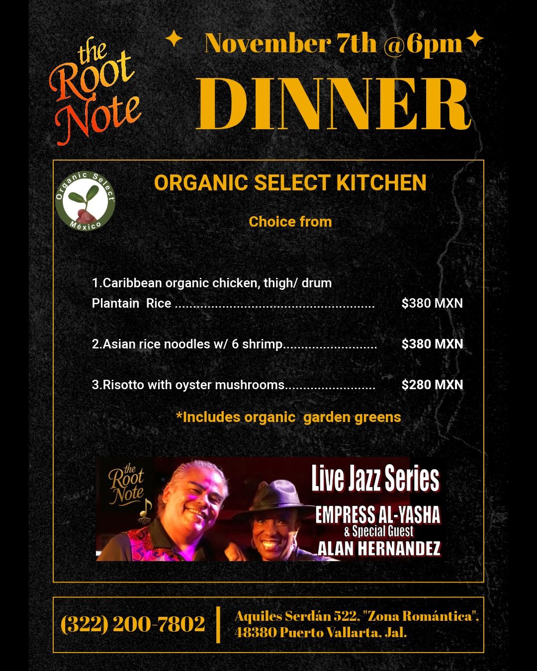 Dinner - The Root Note Live Series - November